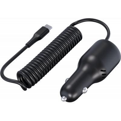Kit Chargeur Voiture USB A + USB C 100W + Câble Renforcé USB C 20W intégré 1.2m Noir + Garantie à vie