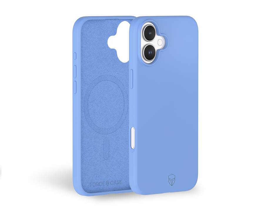 Coque Renforcée iPhone 16 Silicone Compatible MagSafe Bleu - Garantie à vie Force Case