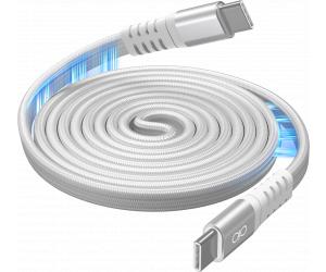 Câble Renforcé Magnétique USB C / USB C 3A 1.2m PD 60W Blanc + Garantie à vie