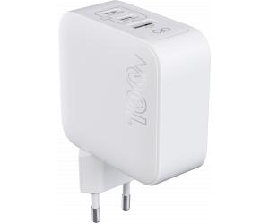 Chargeur USB A + 2 USB C 100W Power Delivery GaN Blanc + Garantie à vie