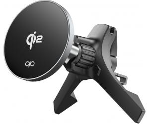 Chargeur sans fil voiture Magnétique MagSafe 15W Qi2 Support Ventilation Noir + Garantie à vie