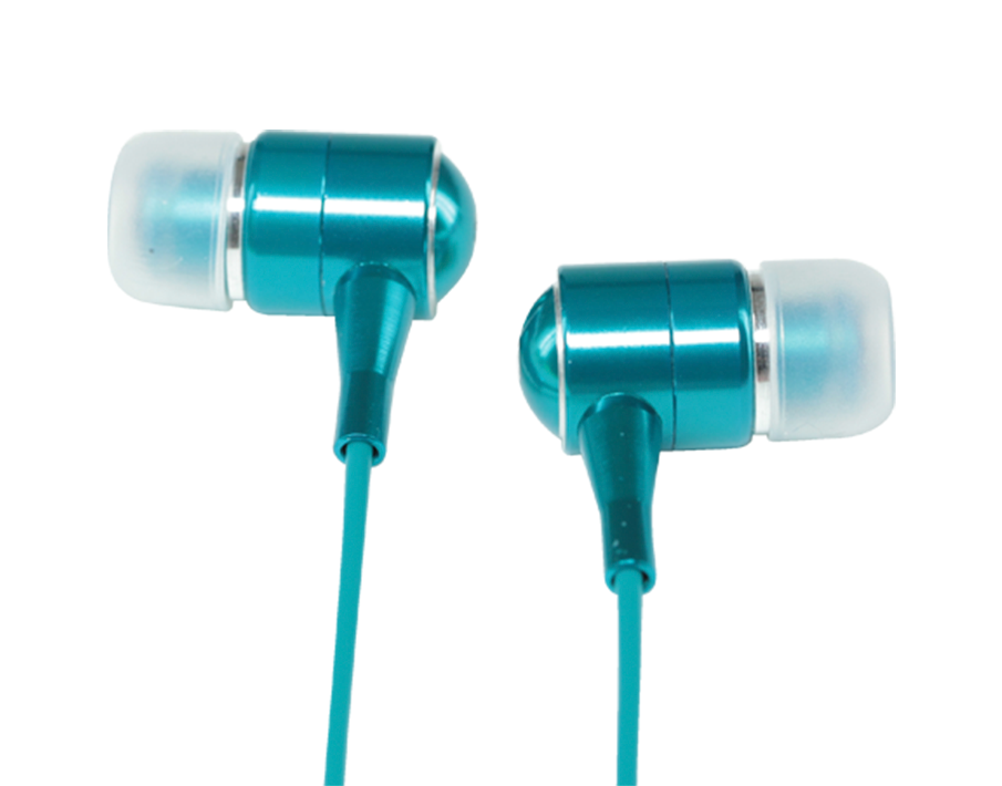 Casque intra-auriculaire Colorblock stéréo finition métal Blue Lagoon