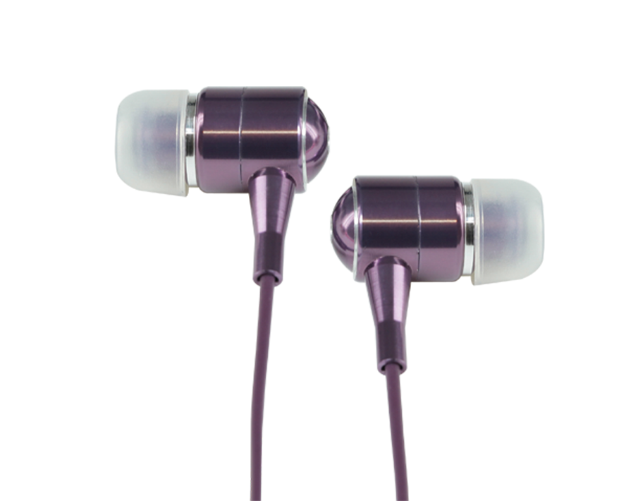 Casque intra-auriculaire Colorblock stéréo finition métal Deep Purple 