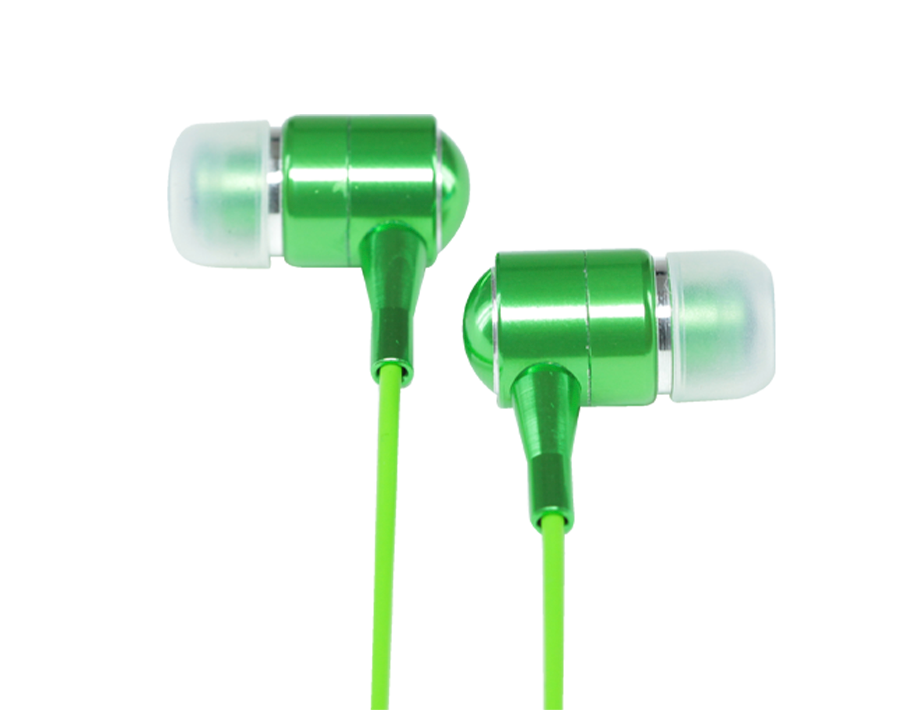 Casque intra-auriculaires Colorblock stéréo finition métal Acid Green