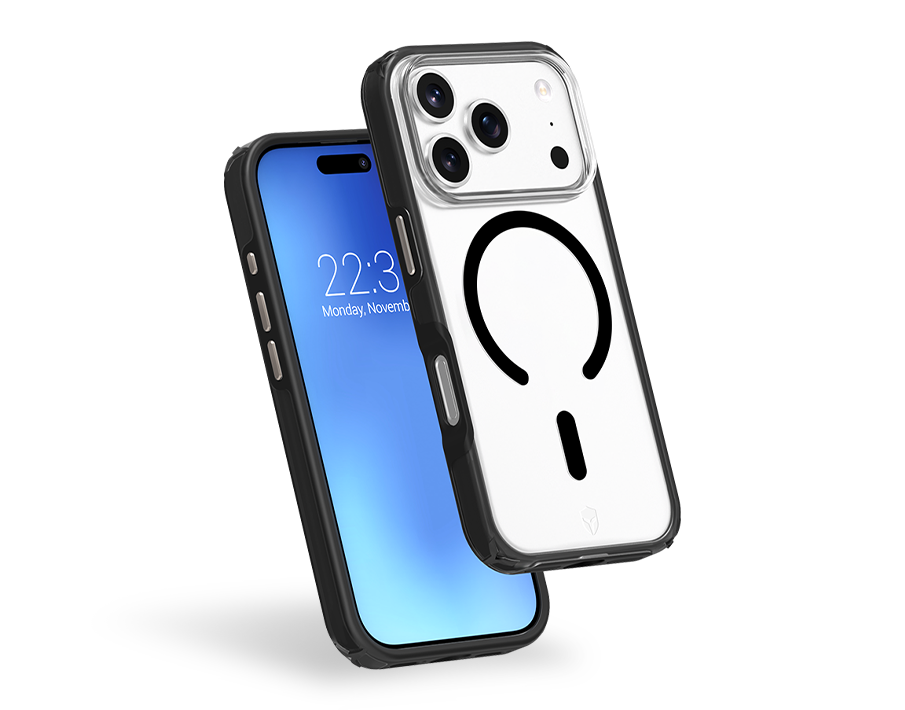 Coque renforcée Magnet iPhone 17 Pro AIR XTREM Frost 4m Norme Militaire MIL-STD 810G Noire + Garantie à vie Force Case