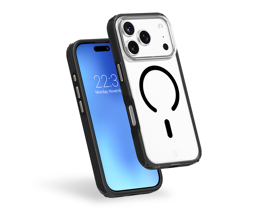 Coque renforcée Magnet iPhone 17 Pro Max AIR XTREM Frost 4m Norme Militaire MIL-STD 810G Noire + Garantie à vie Force Case