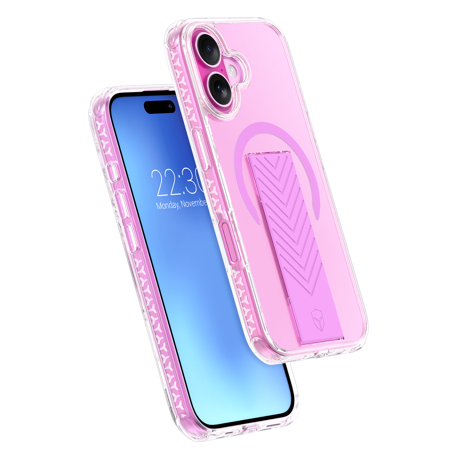 Coque renforcée MagSafe iPhone 16 AIR Grip 3m Rose + Garantie à vie