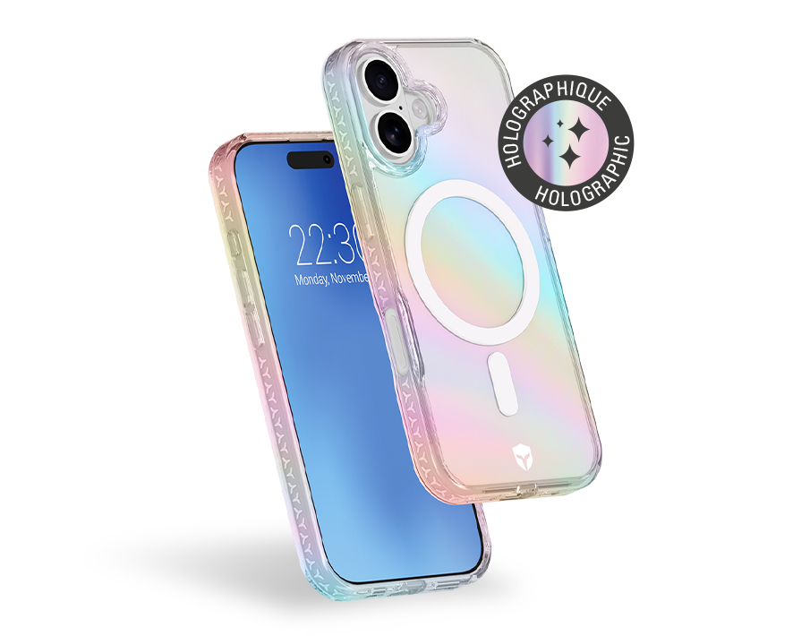 Coque renforcée MagSafe iPhone 17 AIR 3m Transparente Holographique + Garantie à vie
