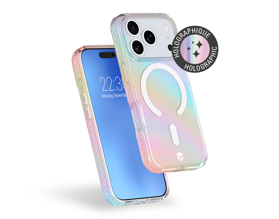 Coque renforcée MagSafe iPhone 17 Pro AIR 3m Transparente Holographique + Garantie à vie