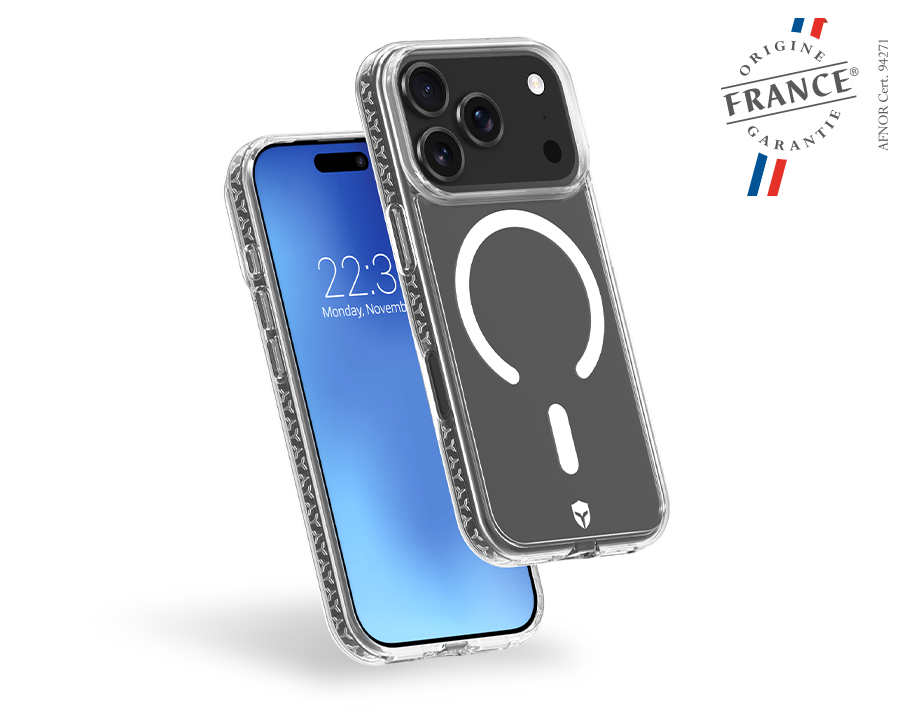 Coque renforcée MagSafe iPhone 17 Pro AIR Origine France Garantie 3m Transparente + Garantie à vie - Origine France Garantie
