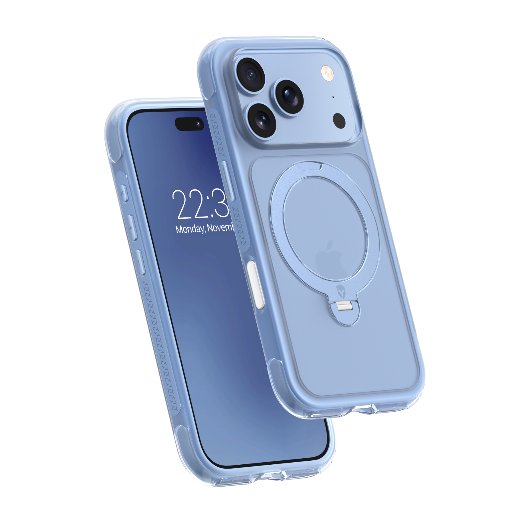 Coque renforcée MagSafe iPhone 18 Pro / 17 Pro AIRSHIELD + Anneau Stand 360° 5m Bleue + Garantie à vie Force Case