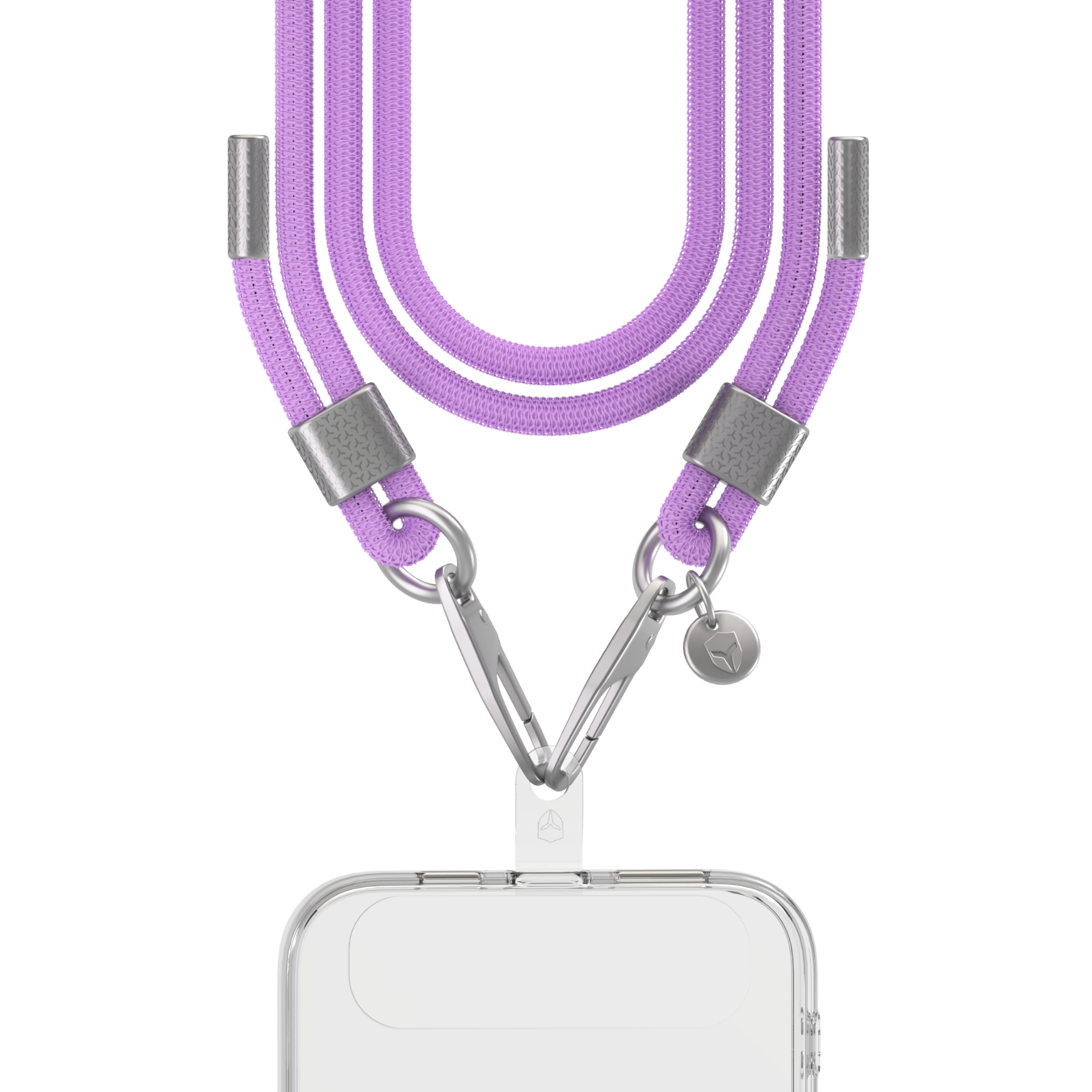 Bandoulière téléphone Universelle Cordon Violette détails argentés - Garantie à vie Force Case