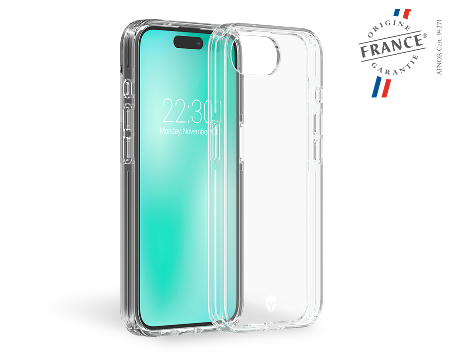 Coque renforcée iPhone 16e FEEL Origine France Garantie 2m Transparente + Garantie à vie - Origine France Garantie