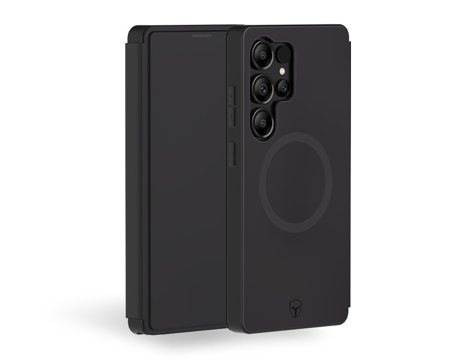 Folio renforcé Magnet Samsung Galaxy S25 Ultra 2m Noir + Garantie à vie Force Case