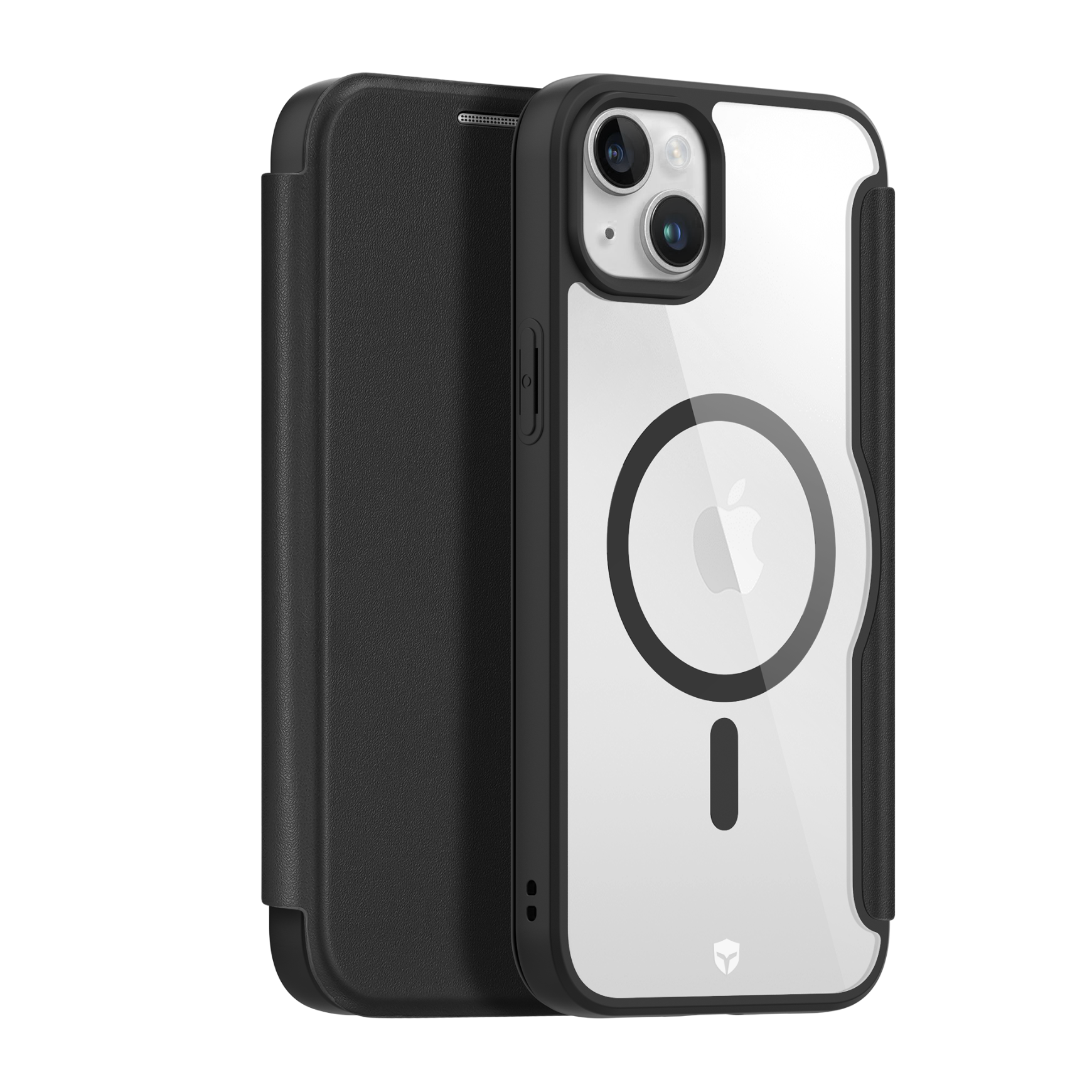 Étui Folio Renforcé iPhone 15 Plus Compatible MagSafe Noir - Garantie à vie Force Case