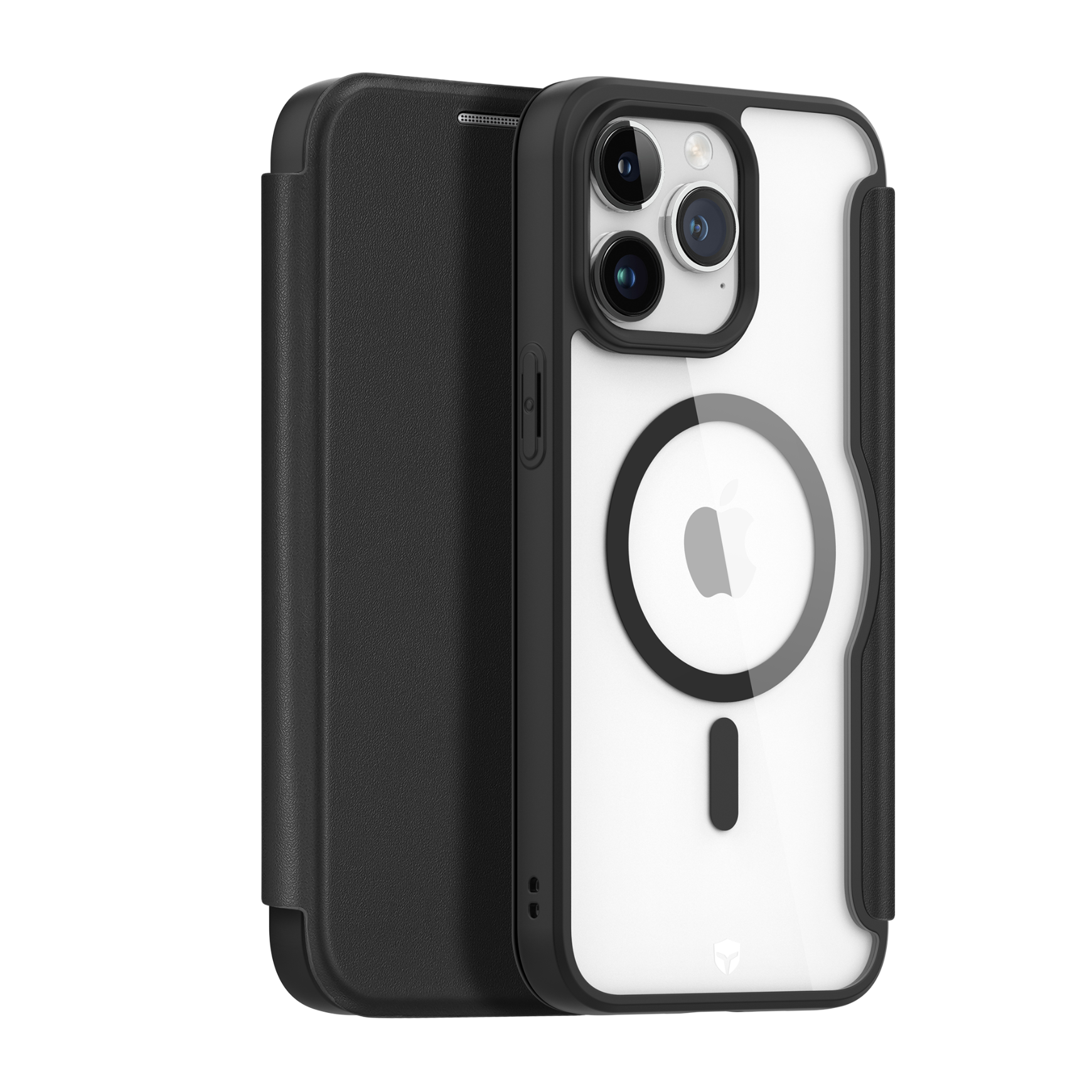 Etui Folio Renforcé iPhone 15 Pro Max Compatible MagSafe Noir - Garantie à vie Force Case