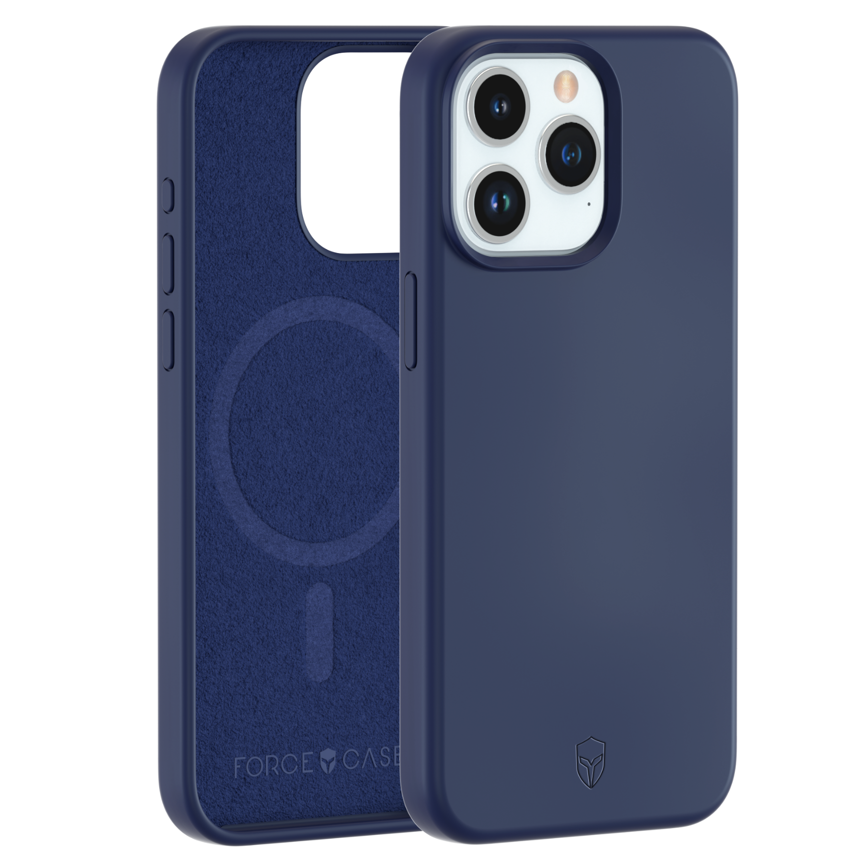 Coque iPhone 15 Pro Max Silicone Renforcée Compatible MagSafe Garantie à vie Bleu Marine Force Case