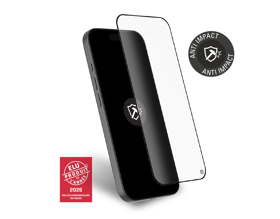 Protège écran iPhone 17 / 16 Pro Anti-Impact 2.5D Verre trempé + Garantie à vie - Certifié GRS