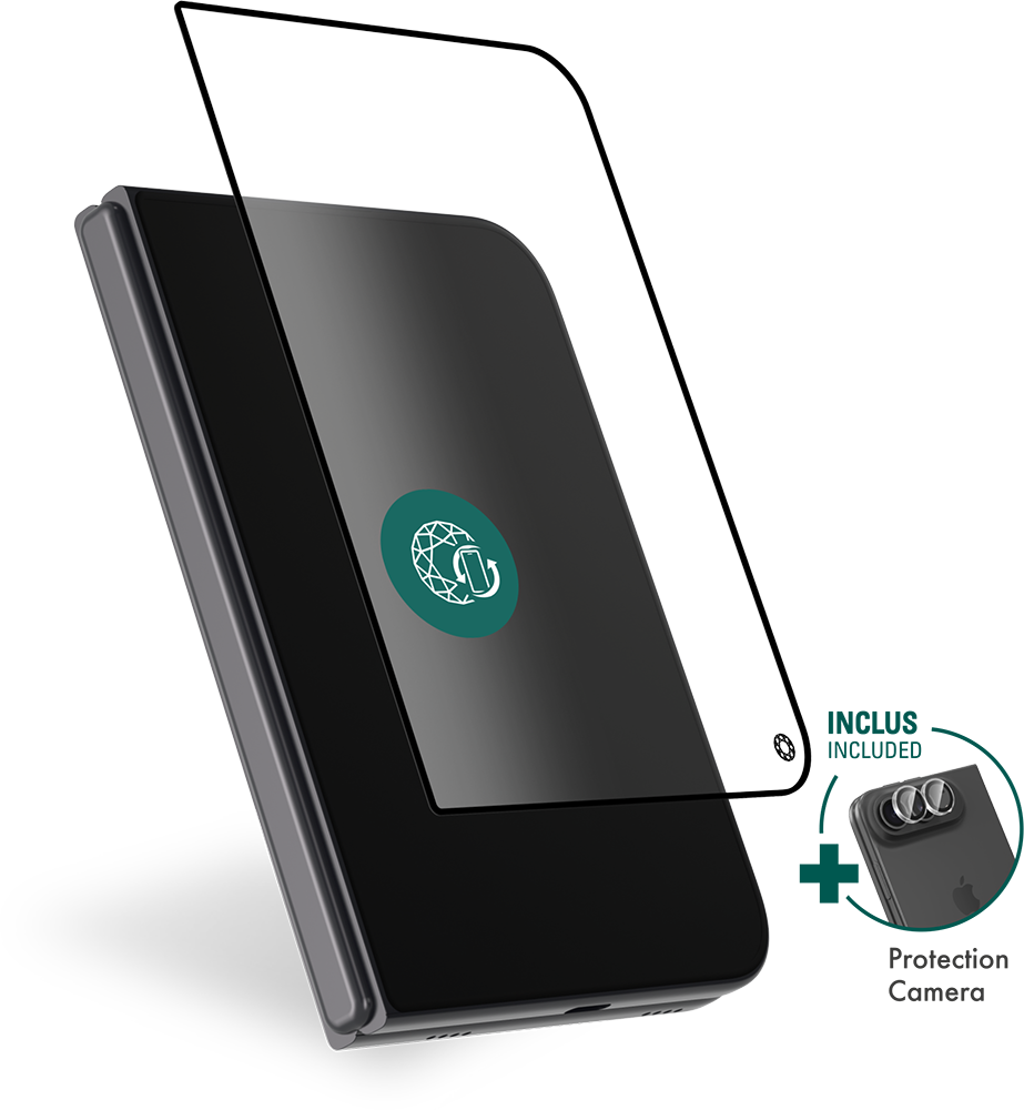 Pack Protège-écran iPhone Duo + 2 Protège Lentilles + Garantie à vie - Certifié GRS Force Glass