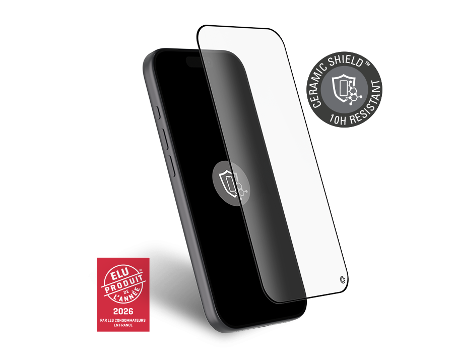 Protège écran iPhone 17 Pro Ceramic Shield 2.5D Verre trempé + Garantie à vie - Certifié GRS