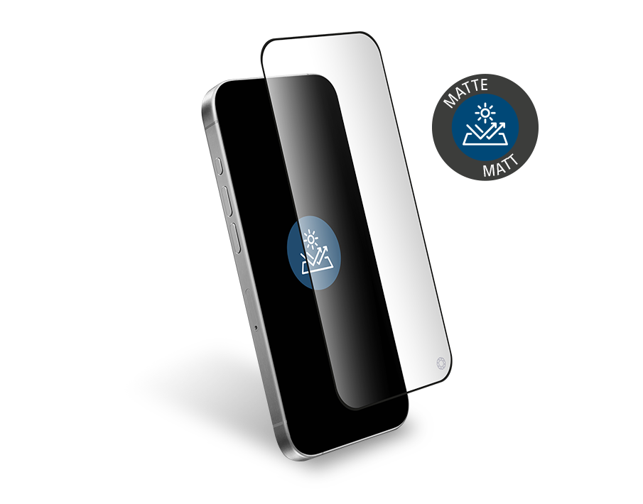 Protège écran en verre trempé 2,5D Mat pour Apple iPhone 16, iPhone 15, et iPhone 14 Pro - Garantie à vie Force Glass