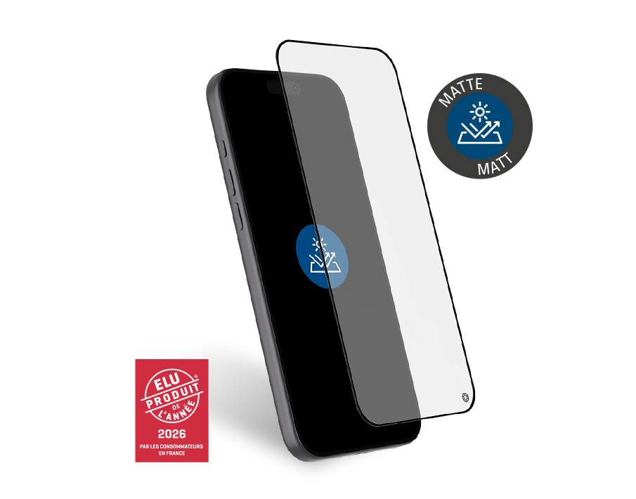 Protège écran iPhone 17 Pro Max Mat Anti-reflet 2.5D Verre trempé + Garantie à vie - Certifié GRS