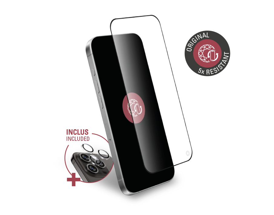 Pack Protège écran en verre organique 2,5D Original + protège lentille pour Apple iPhone 16 Pro Max - Garantie à vie Force Glass