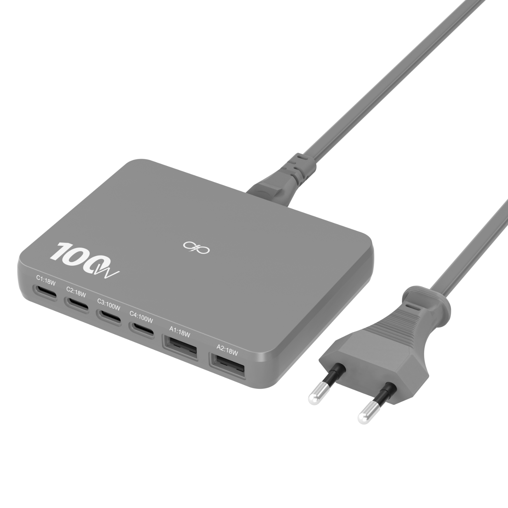 Chargeur 2 USB A + 4 USB C 100W Power Delivery GaN + Garantie à vie