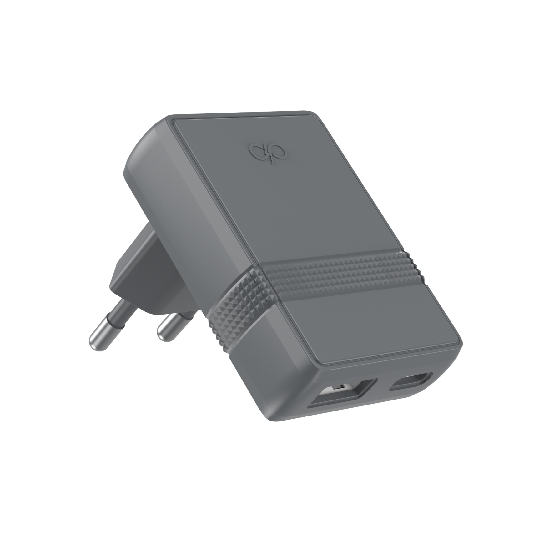 Chargeur USB A + USB C L Shape 30W Power Delivery UltraGaN Gris + Garantie à vie