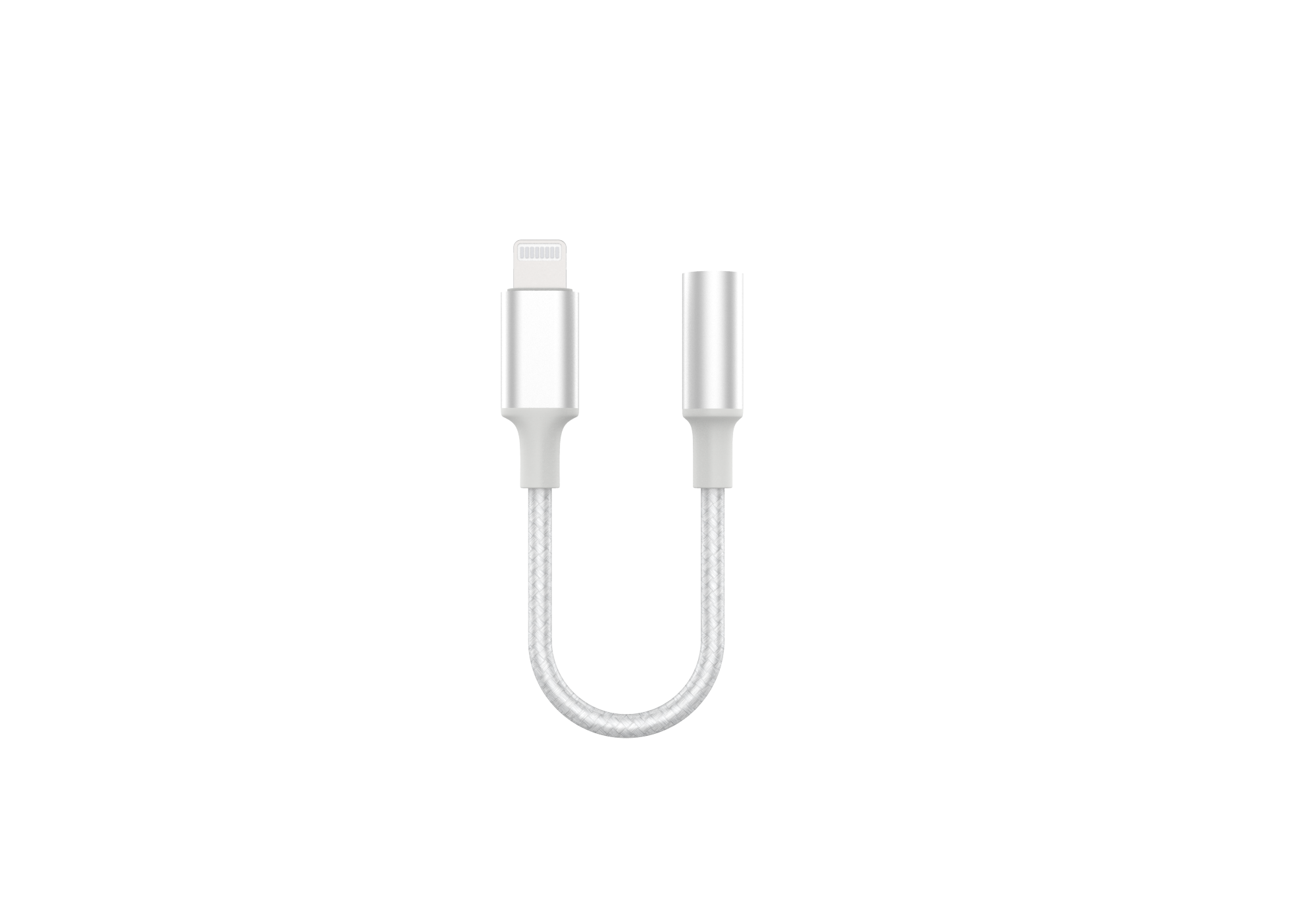 Adaptateur Renforcé Lightning vers Jack 3.5mm Mâle / Femelle Blanc Force Power Lite
