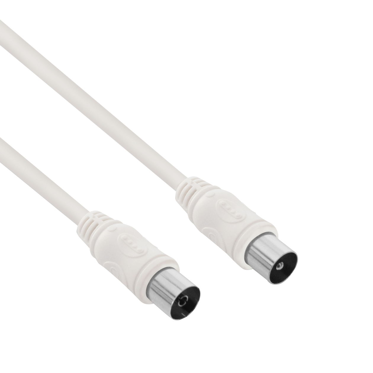 Câble TV Coaxial 9,52mm Mâle / Femelle 2m Blanc Force Power Lite