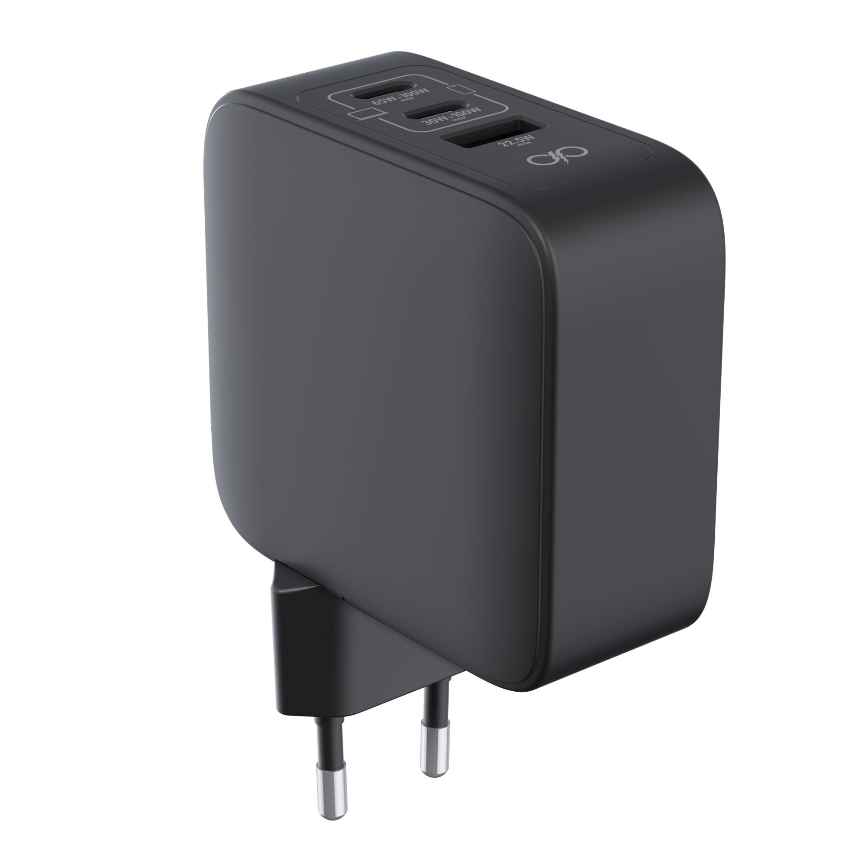 	 Chargeur USB A + 2 USB C 100W Power Delivery GaN Noir + Garantie à vie