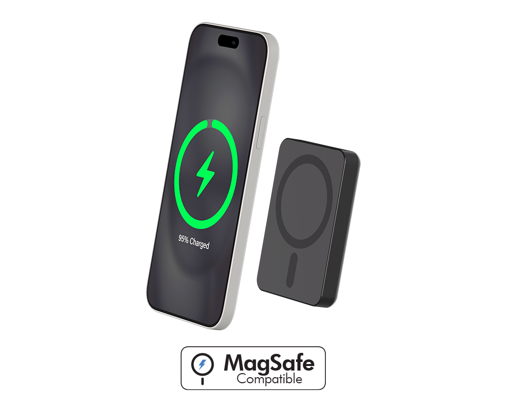 Powerbank 5000mAh Compatible MagSafe Induction 15W Noir - Garanti à vie Force Power